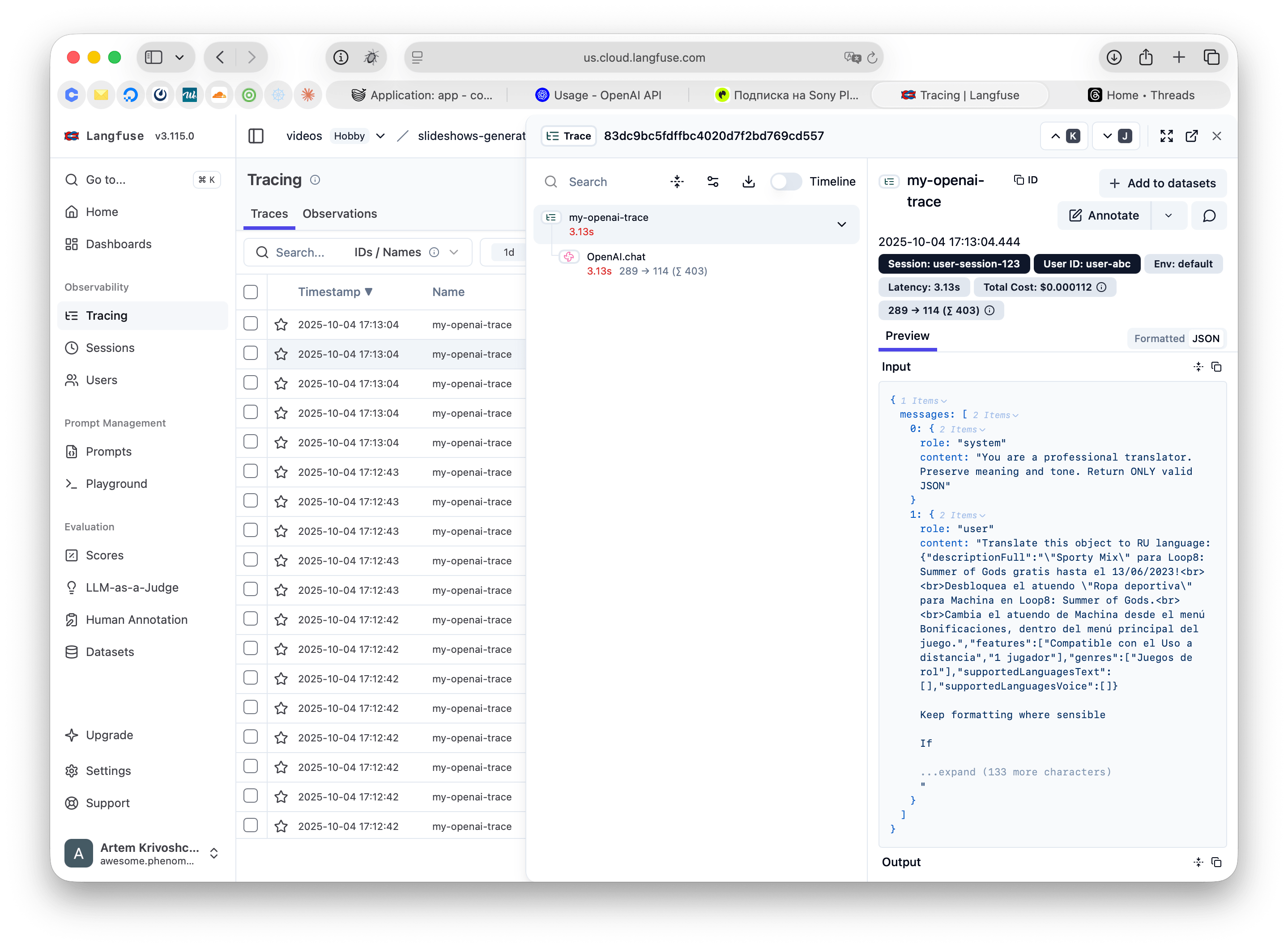 Langfuse AI Monitor
