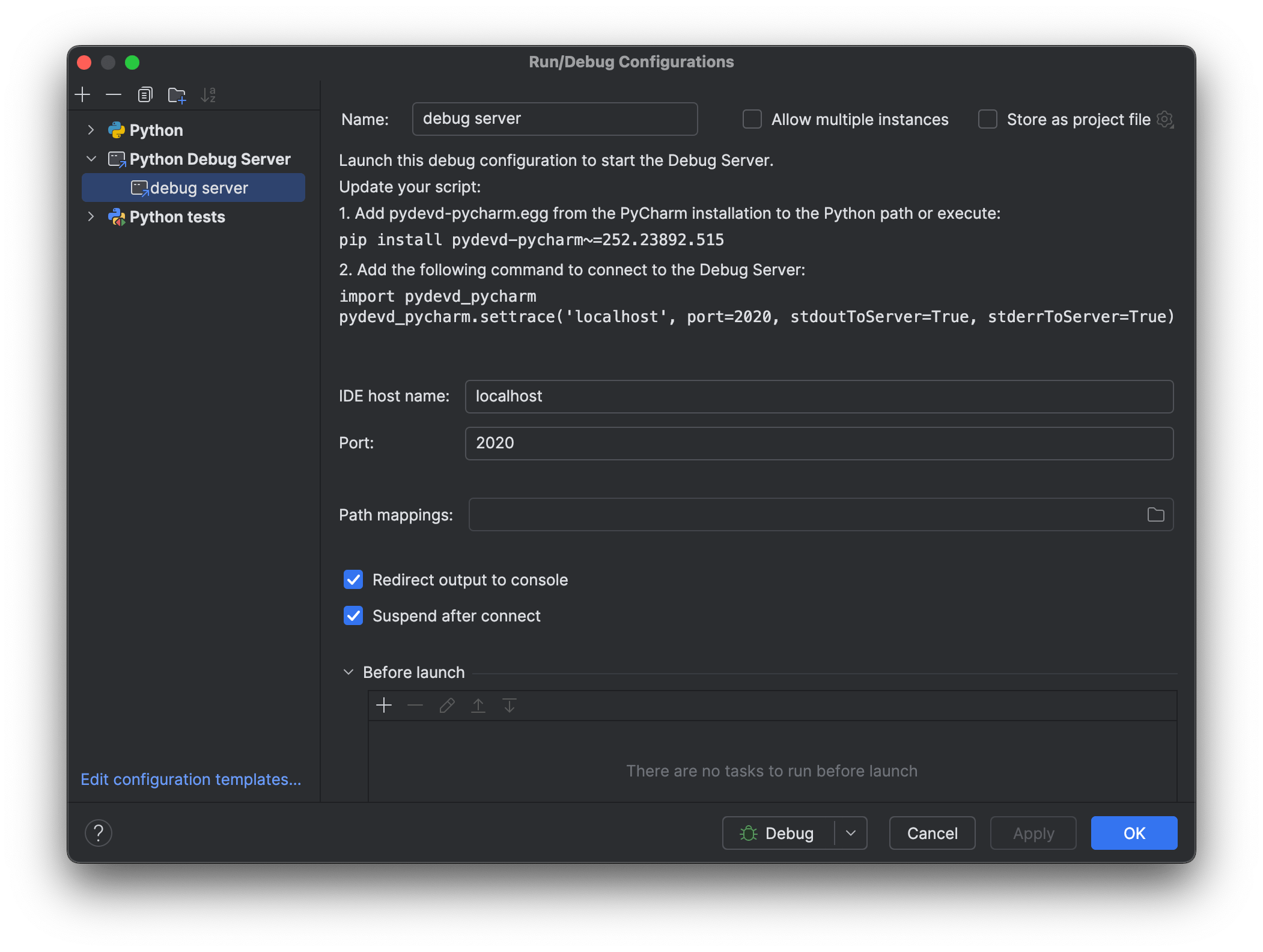 pycharm remote debugger